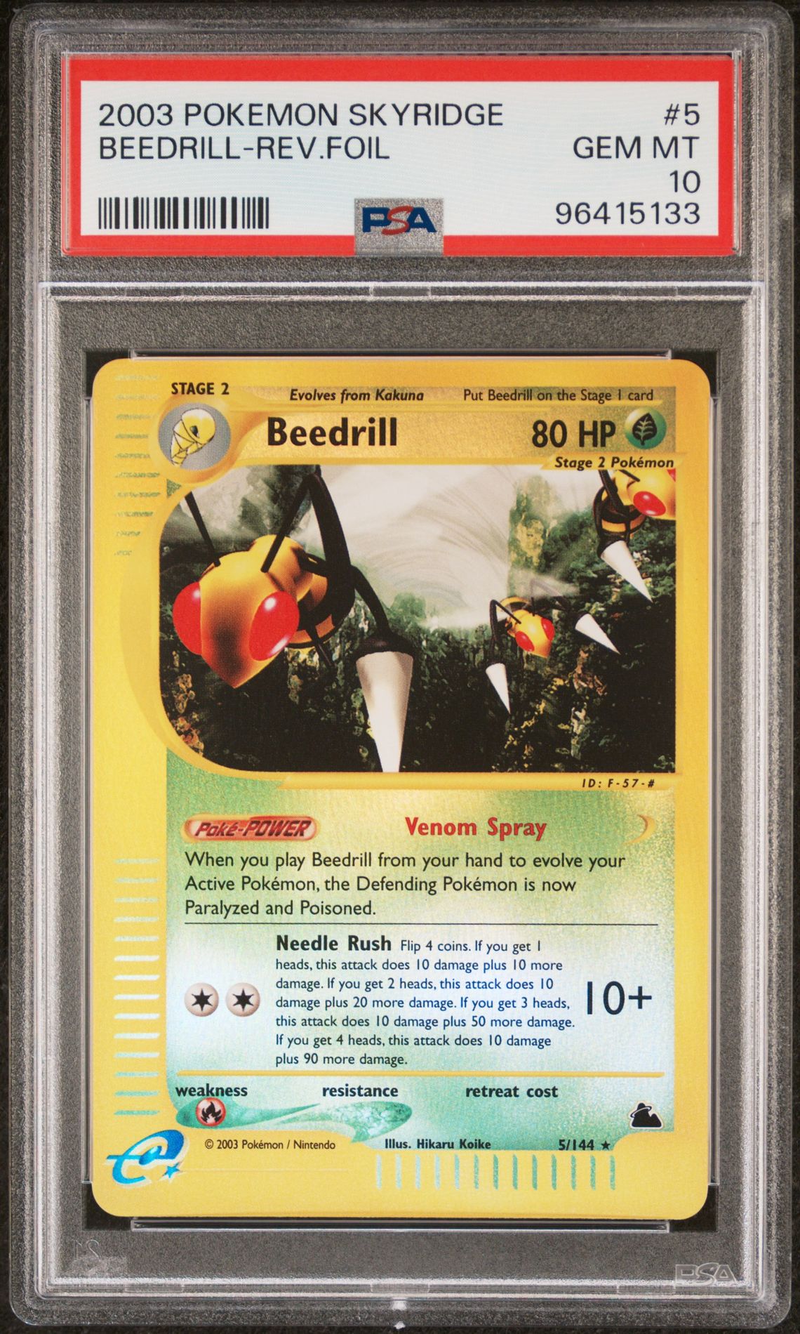2003 Pokemon POKEMON SKYRIDGE Foil #5 Beedrill-Rev.Foil front