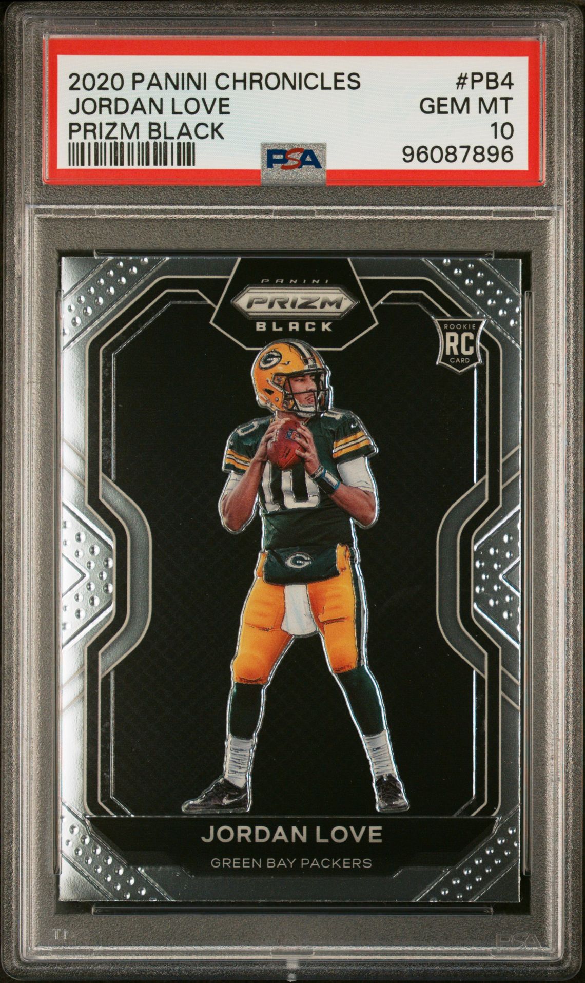 2020 Panini Panini Chronicles Prizm Black #PB4 Jordan Love front