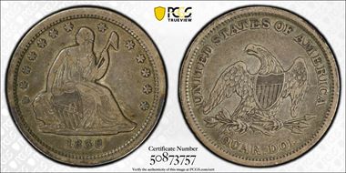 1838 25C Seated, No Drapery VF30