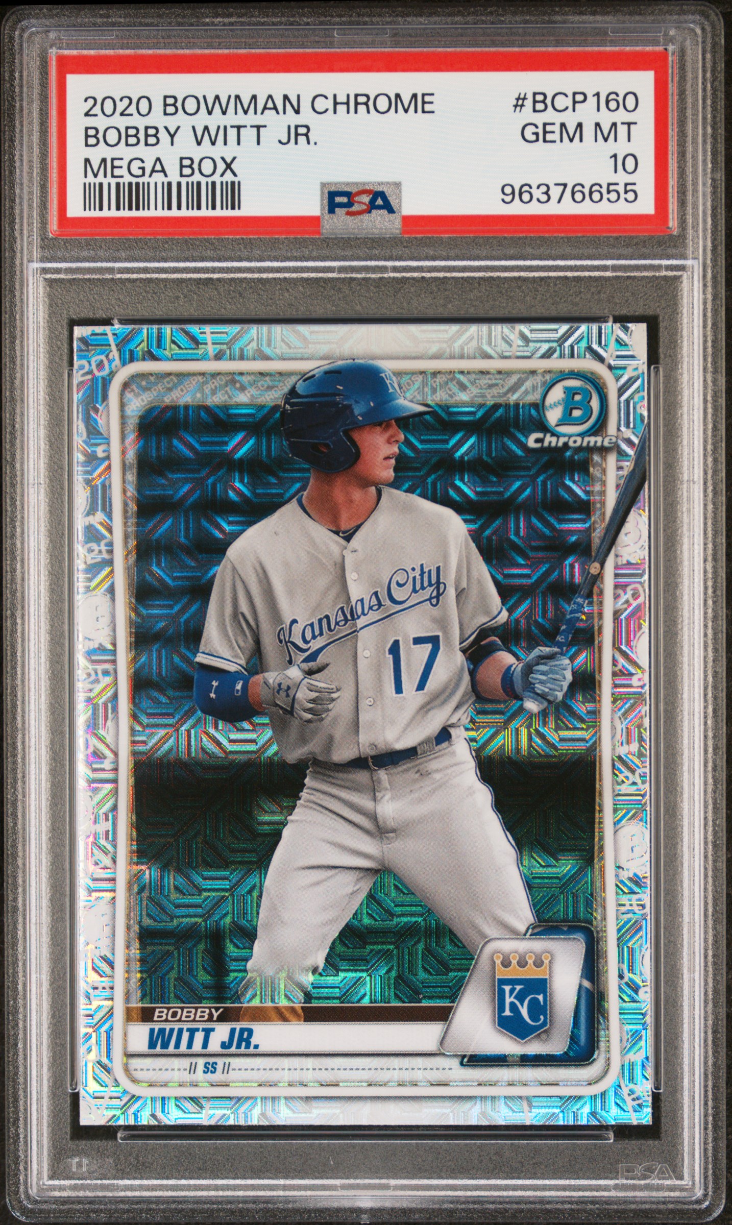 2020 Bowman Chrome Mega Box Bobby Witt Jr. #Bcp160 (Mega Box) Gem Mt 10 front