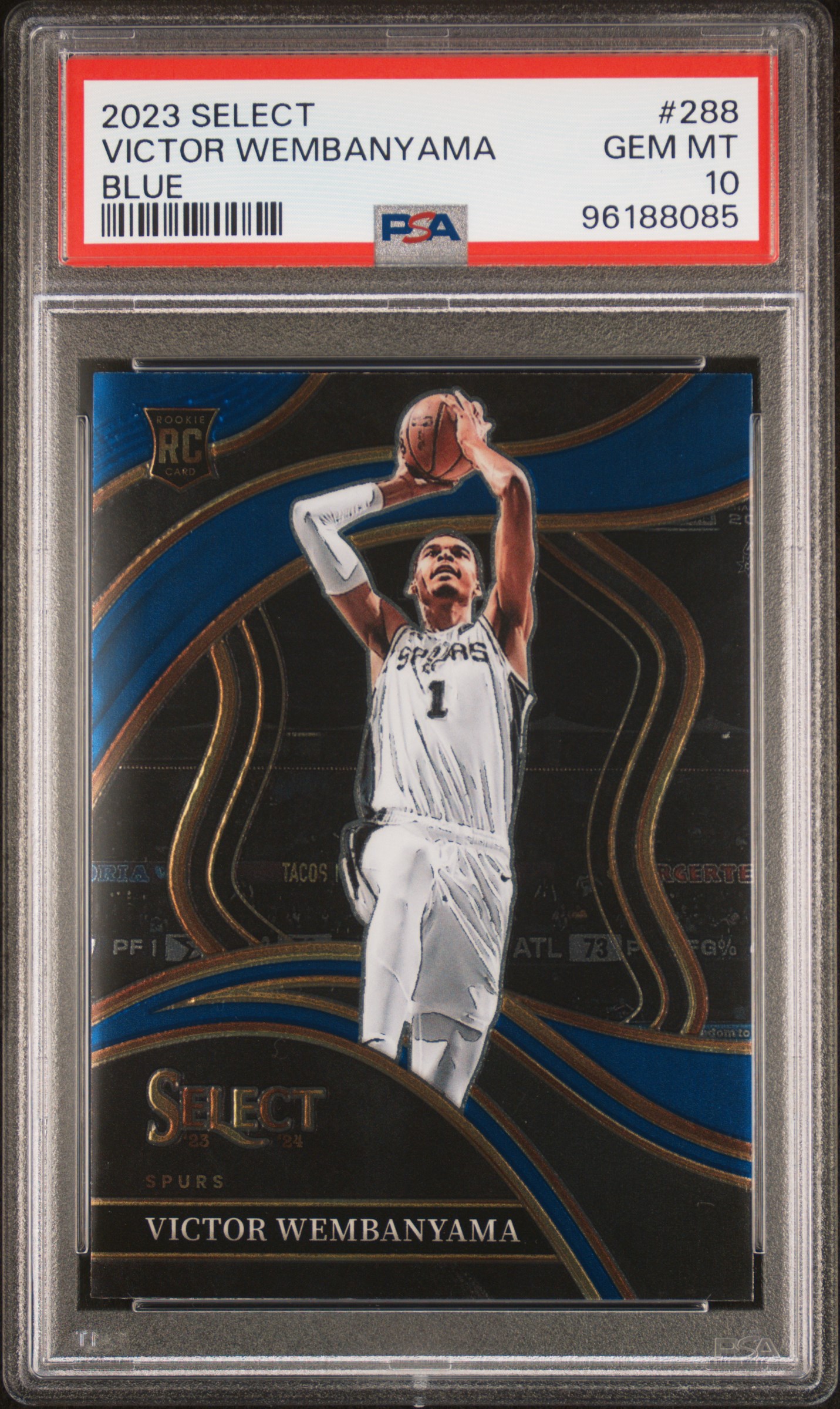 2023 Panini Select Victor Wembanyama #288 (Blue) Gem Mt 10 front