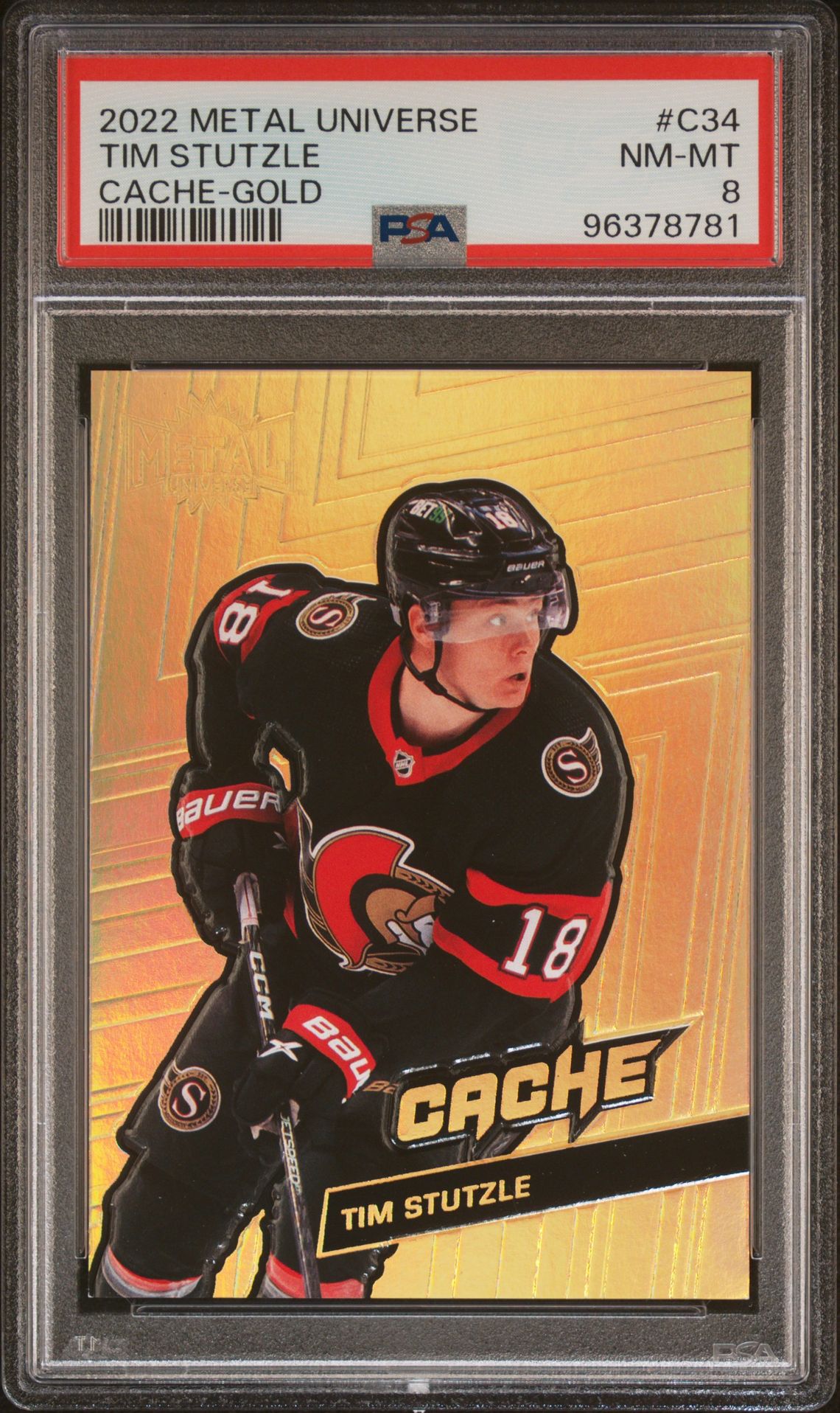 2022 SkyBox SKYBOX METAL UNIVERSE CACHE GOLD #C34 Tim Stutzle front