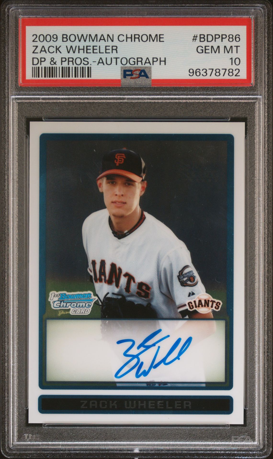2009 Bowman BOWMAN CHROME DRAFT PICKS & PROSPECTS DP & PROS.-AUTOGRAPH #BDPP86 Zack Wheeler front