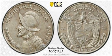 1930 1/2 B KM-12.1  Ag AU55