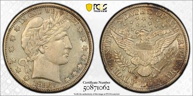 1915-D 50C AU55