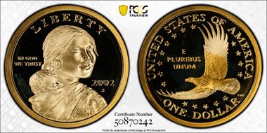 2002-S SAC$1 PR70DCAM