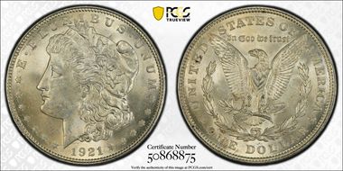 1921 $1 Morgan MS64