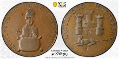 (c.1790) Tk 1/2D DH-9 Surrey, Guildford AU58BN