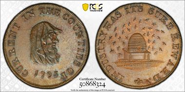 1795 Tk 1/2D DH-12a Cambridgeshire County MS63BN