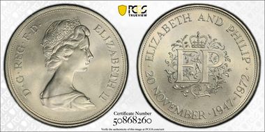 1972 25p S-LL1 Silver Anniversary Cu/Ni MS66