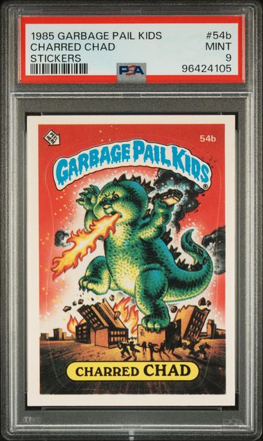 1985 Topps Garbage Pail Kids STICKERS #54B Charred Chad front