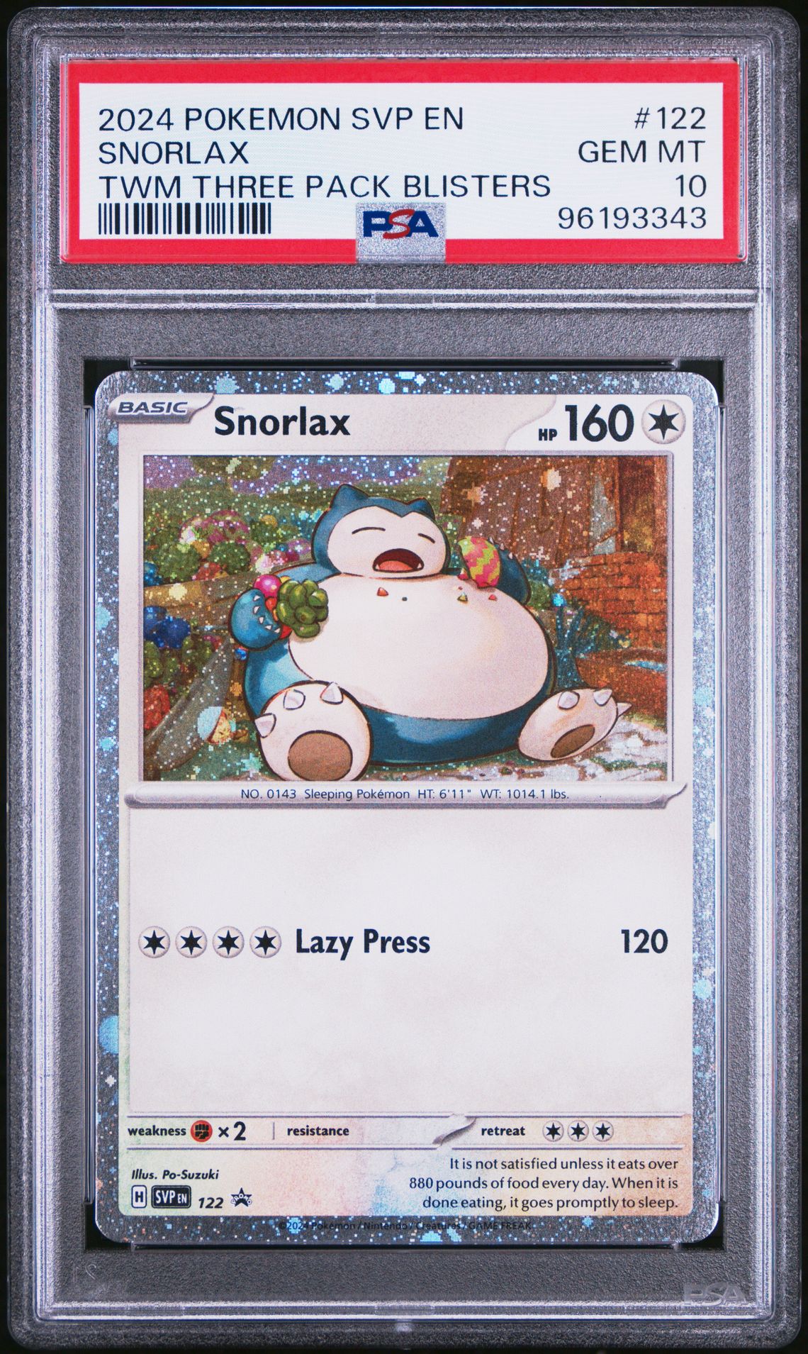 2024 Pokemon POKEMON SVP EN-SV BLACK STAR PROMO TWM THREE PACK BLISTER #122 Snorlax front