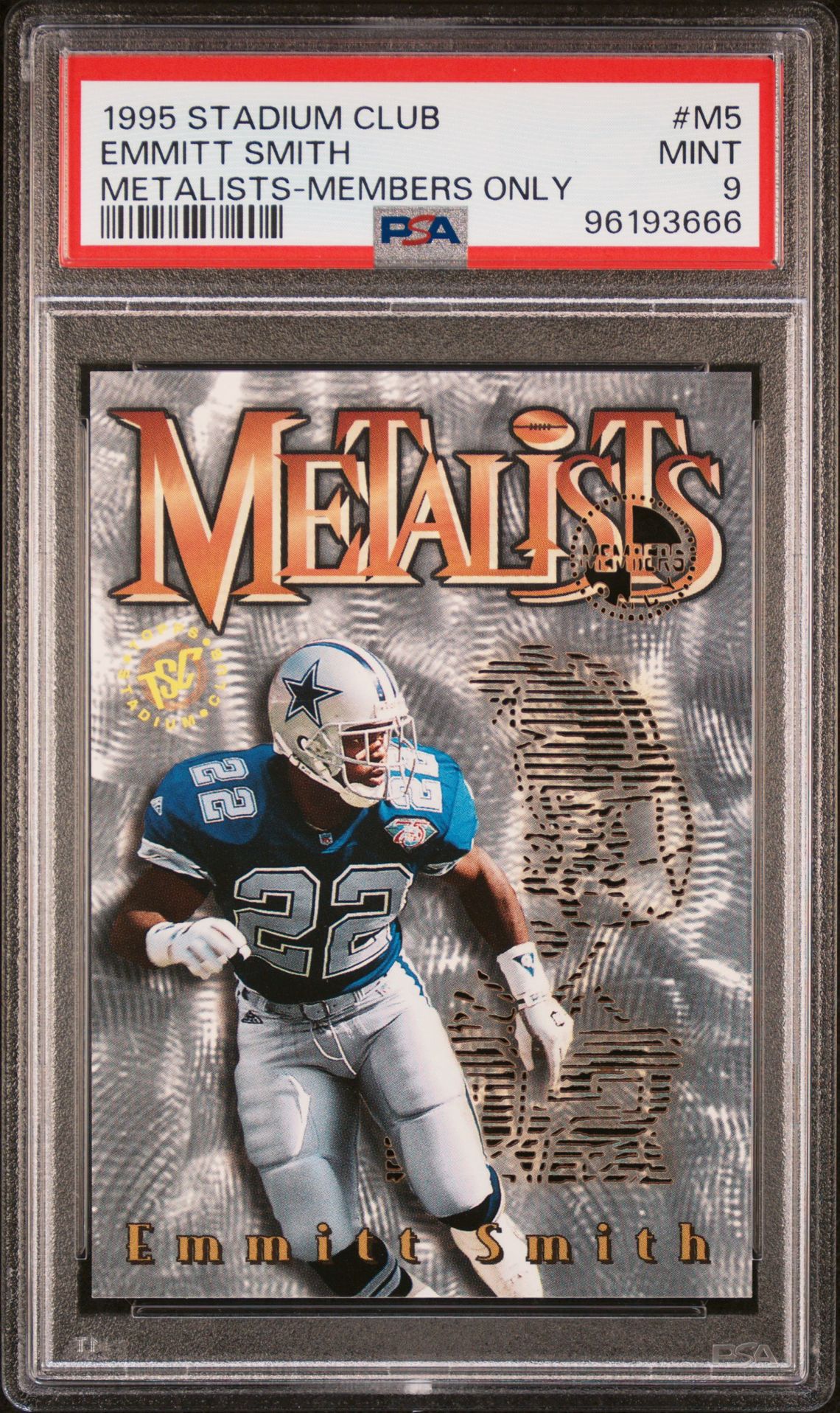 1995 Topps STADIUM CLUB METALISTS MEMBERS ONLY #M5 Emmitt Smith front