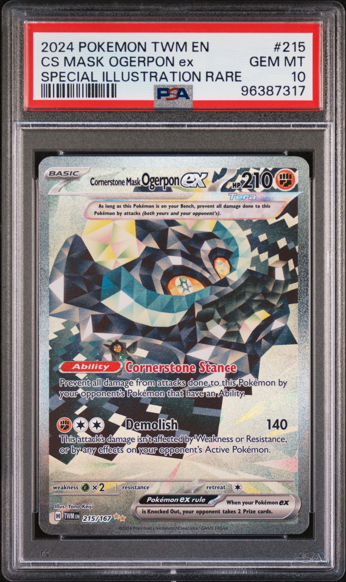 2024 Pokemon POKEMON TWM EN-TWILIGHT MASQUERADE SPECIAL ILLUSTRATION RARE #215 Cs Mask Ogerpon Ex front
