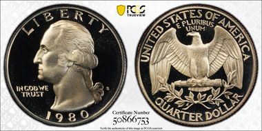1980-S 25C PR69DCAM