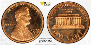 1972-S 1C PR67CAM