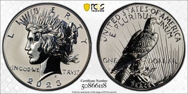 2023-S $1 Peace Dollar Rev PR Two-Coin Reverse Proof Set PR70