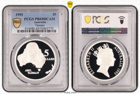 1993 $5 Tasman PR69DCAM