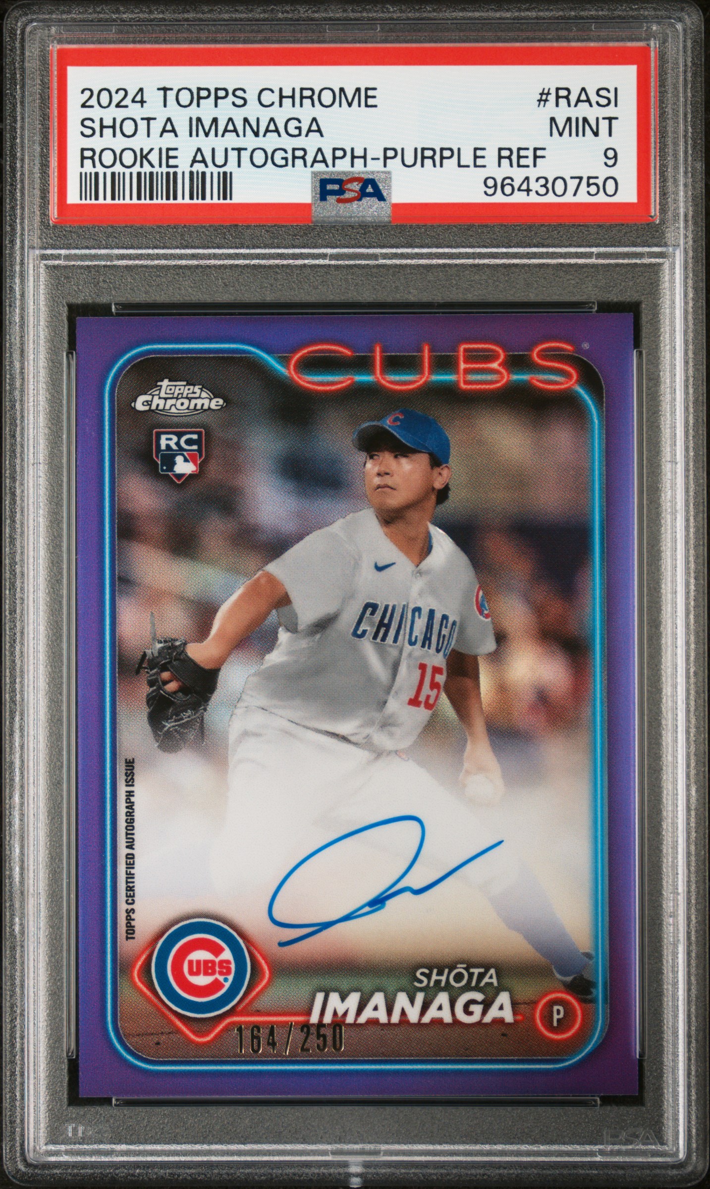 2024 #RASI Shota Imanaga PSA 9 Topps Chrome Rookie Autographs