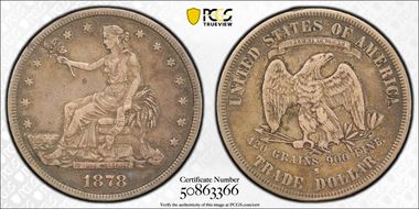 1878-S T$1 Trade VF25