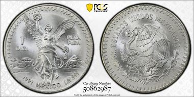 1991-Mo Onza Libertad Ag T2 - PLaTA PuRA MS69
