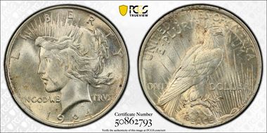 1924 $1 VAM 5A, Broken Wing MS62
