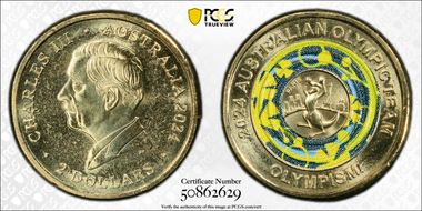 2024 $2 Olympic Team Colorized Olympism MS66