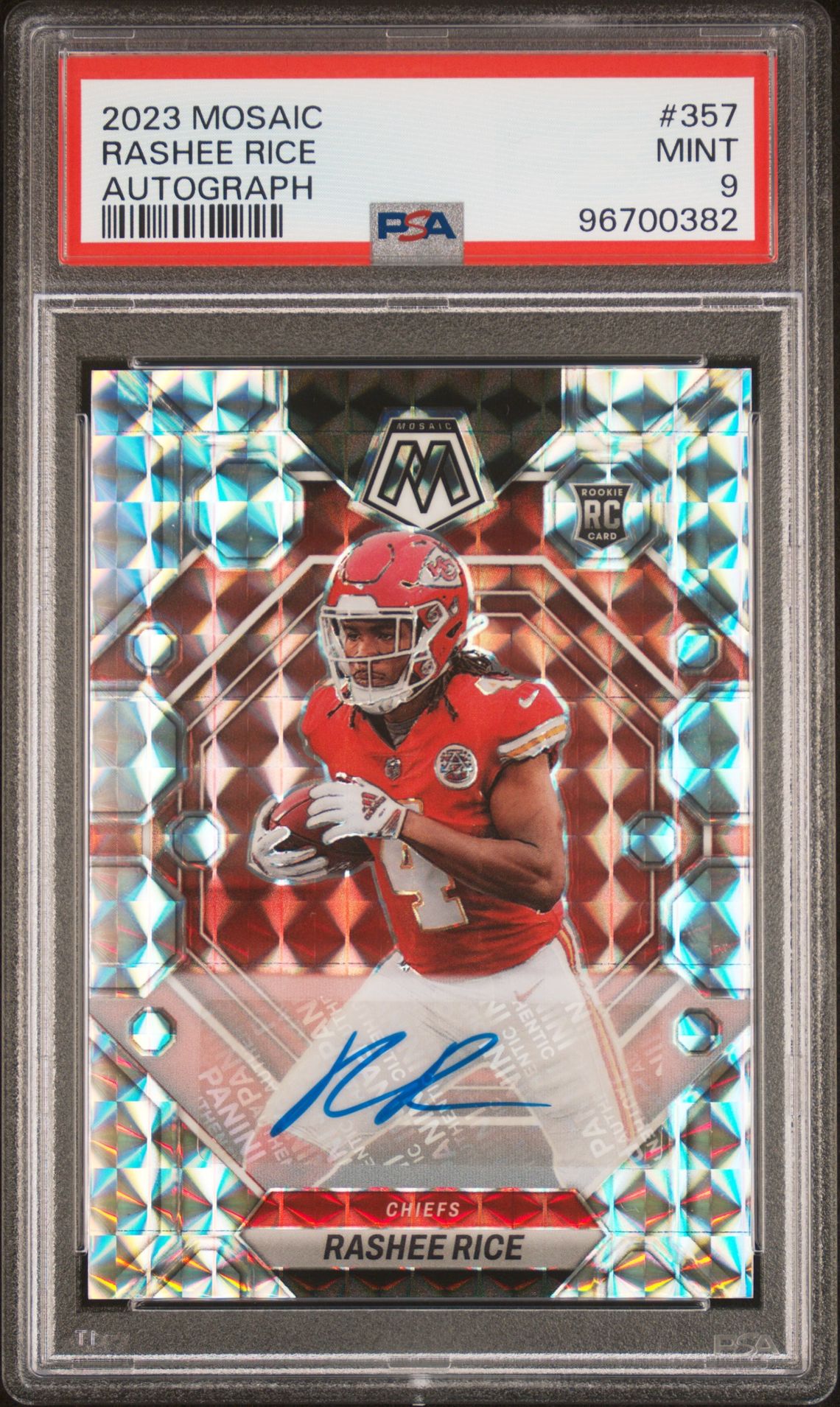 2023 Panini Mosaic Rashee Rice #357 (Autograph) Mint 9 front