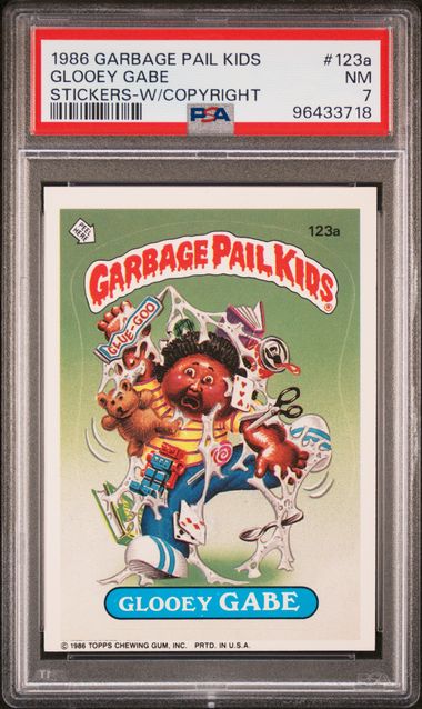 1986 Topps Garbage Pail Kids W/COPYRIGHT #123A Glooey Gabe front