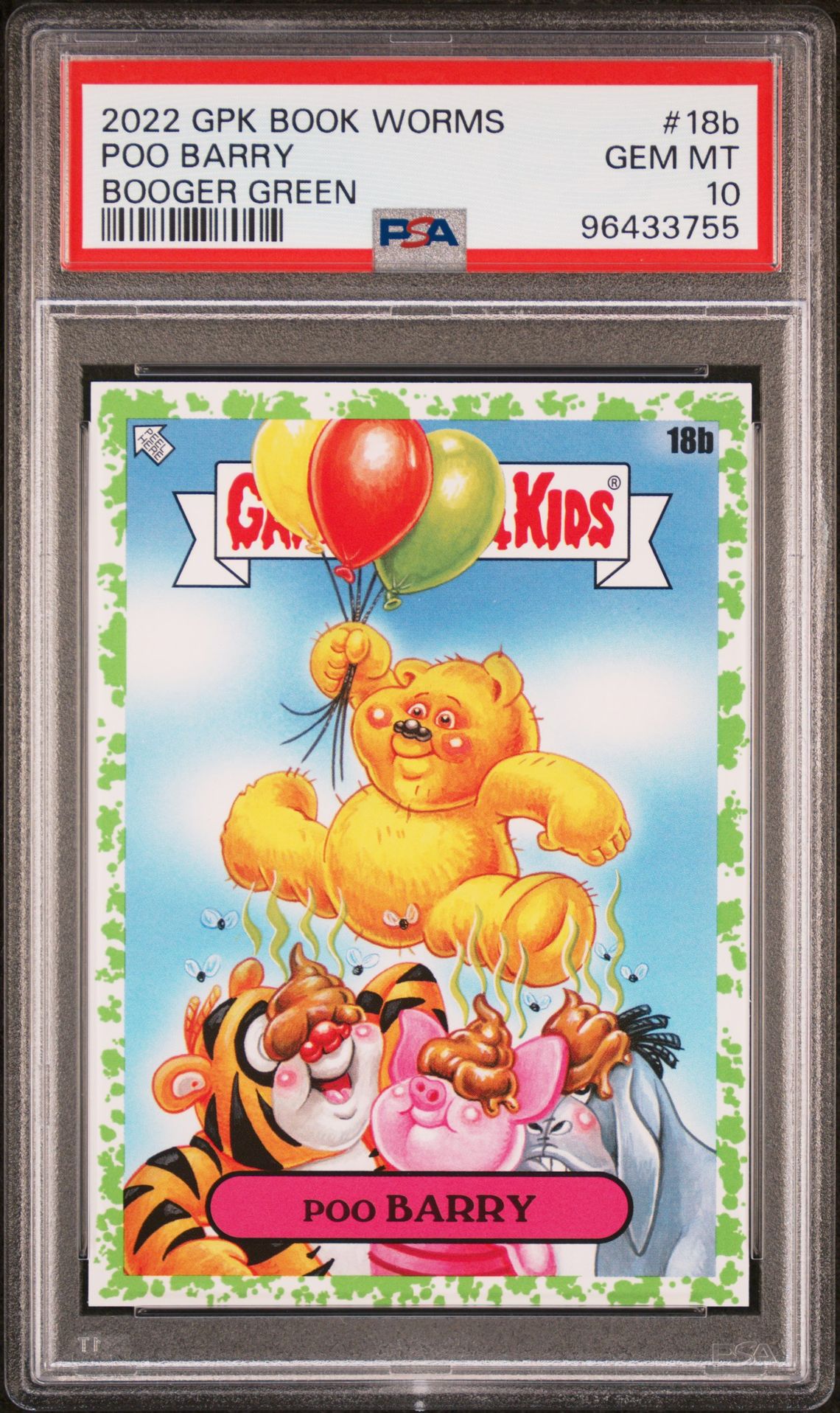 2022 Topps GARBAGE PAIL KIDS BOOK WORMS BOOGER GREEN #18B Poo Barry front