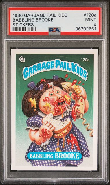 1986 Topps Garbage Pail Kids #120A Babbling Brooke front