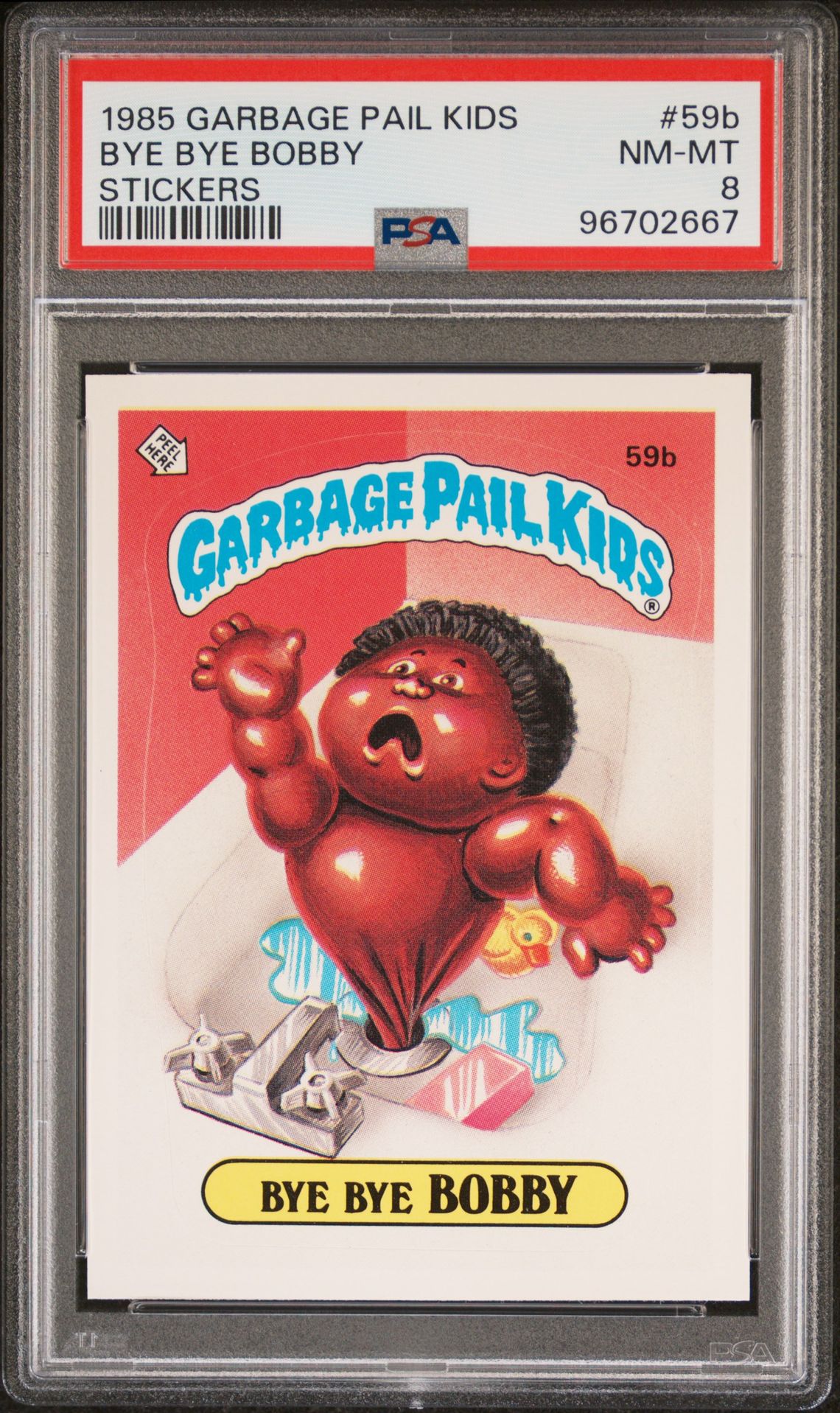 1985 Topps Garbage Pail Kids #59B Bye Bye Bobby front