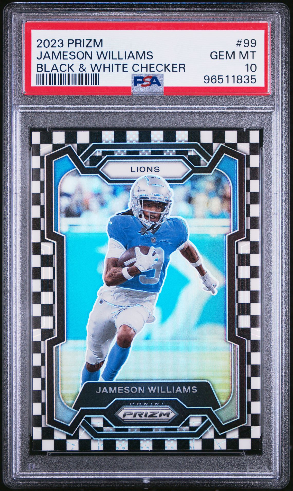 2023 Panini PANINI PRIZM BLACK & WHITE CHECKER #99 Jameson Williams front