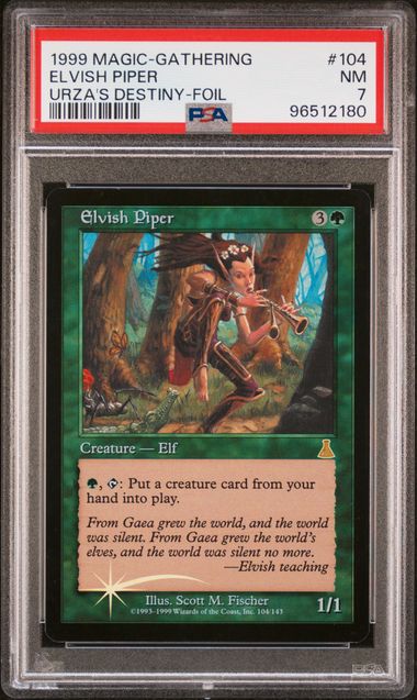 1999 Magic the Gathering Urza's Destiny Elvish Piper Foil 104