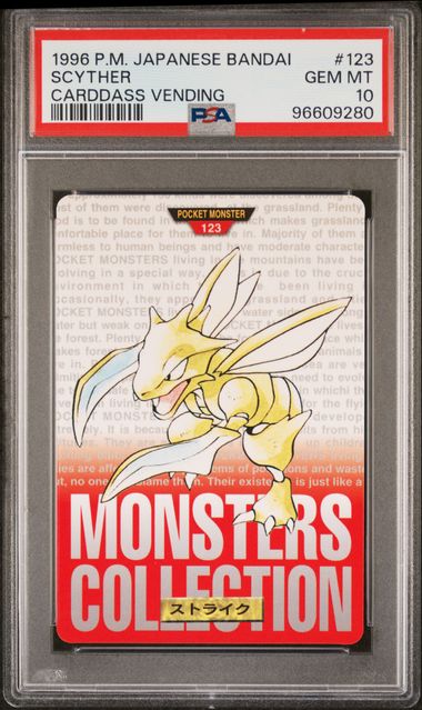 Scyther card PSA 10, cert 96609280