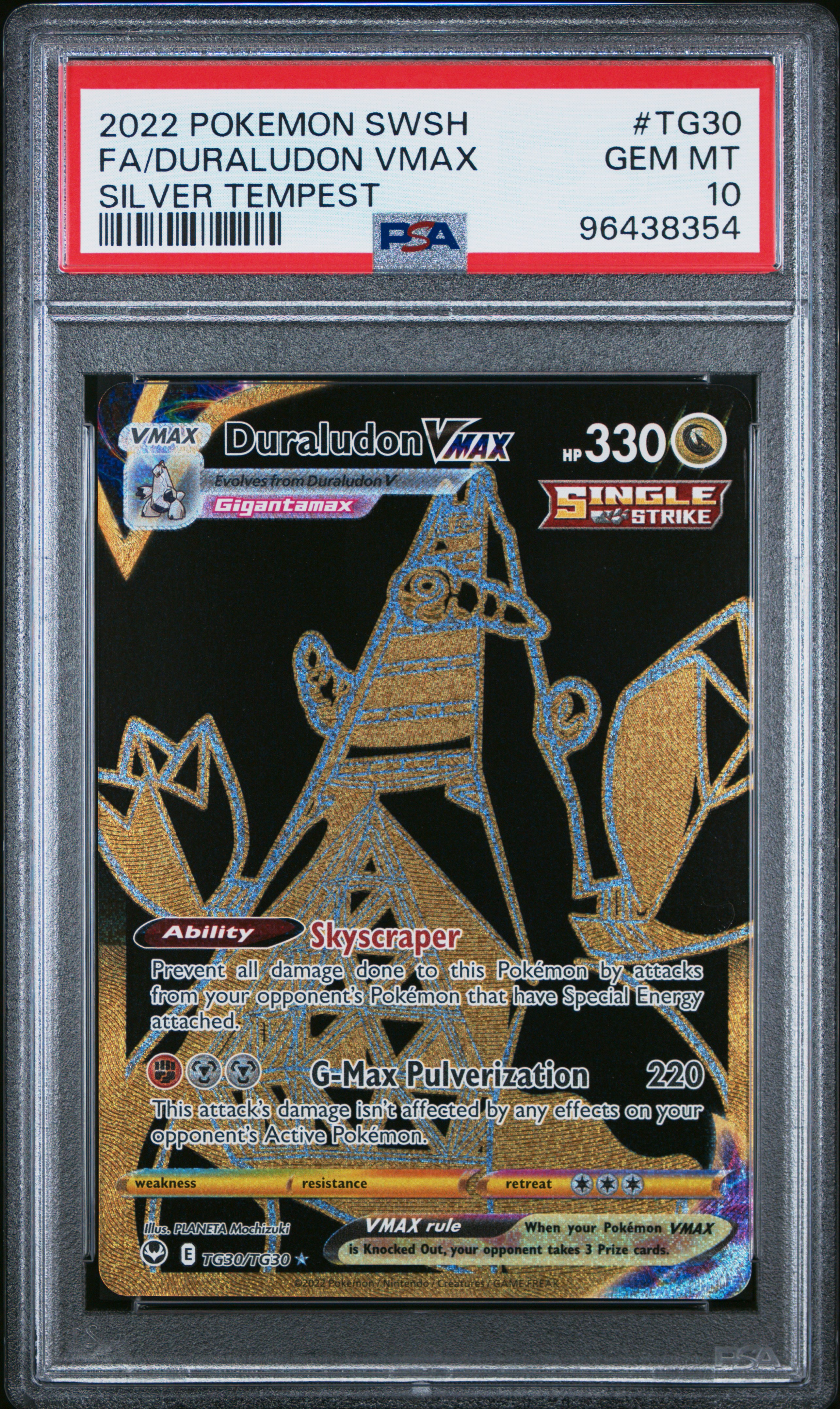 2022 Pokemon Sword & Shield Silver Tempest Fa/Duraludon Vmax #Tg30 (Silver Tempest) Gem Mt 10 front