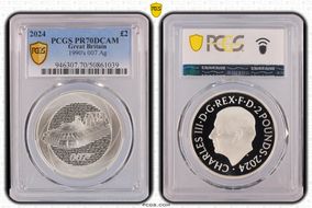 2024 £2 Bond Films of the 1990s Six Decades of 007 PR70DCAM