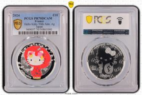 2024 €10 Hello Kitty 50th Ann. Ag Japan Colorized PR70DCAM