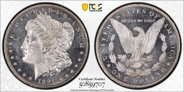 1891-CC $1 MS64DMPL
