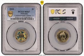 2022 $2 Commonwealth Games - U Colorized MS67