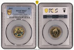 2022 $2 Commonwealth Games - U Colorized MS67