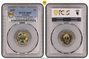 2022 $2 Commonwealth Games - U Colorized MS67