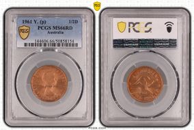 1961 Y. (p) 1/2D MS66RD