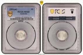 1951(m) 3D KM-44  Ag MS65