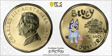 2024 $1 Bluey - Dollarbucks Colorized MS68