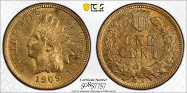 1909-S 1C Indian MS63RB