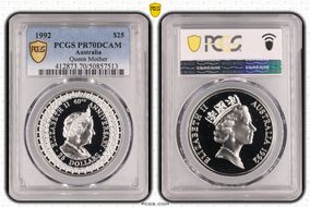 1992 $25 Queen Mother PR70DCAM