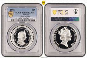 1992 $25 Queen Mother PR70DCAM