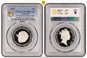 1991 50C Decimal Currency CuNi PR70DCAM