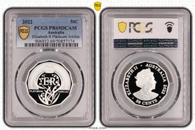 2022 50C Elizabeth II Platinum Jubilee Silver PR69DCAM